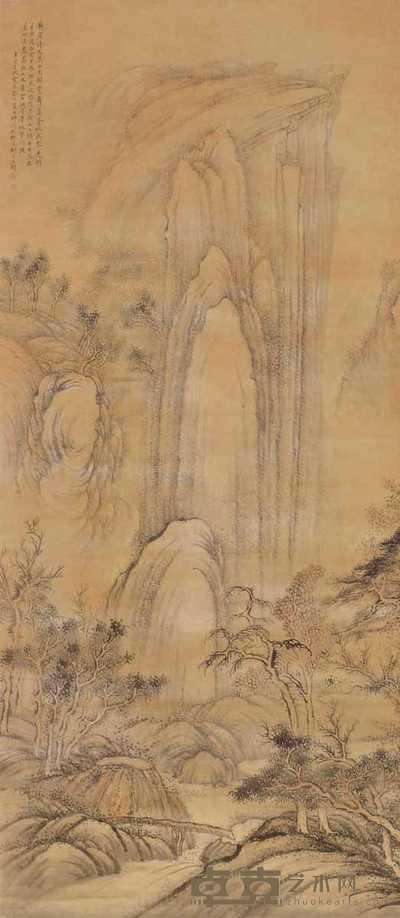 翟大坤 1781年作 山水 立轴 172×76cm